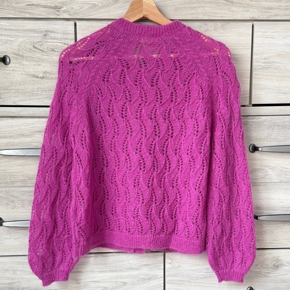 NWOT Sezane Knitwear buttoned up cardigan in beautiful soft pink color size XS - Picture 3 of 10